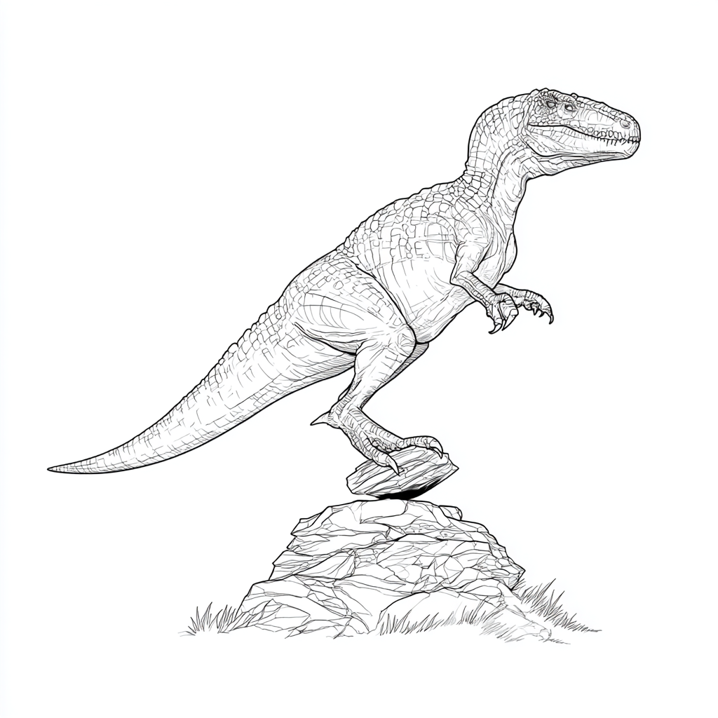 Dino Balancing on Rock
