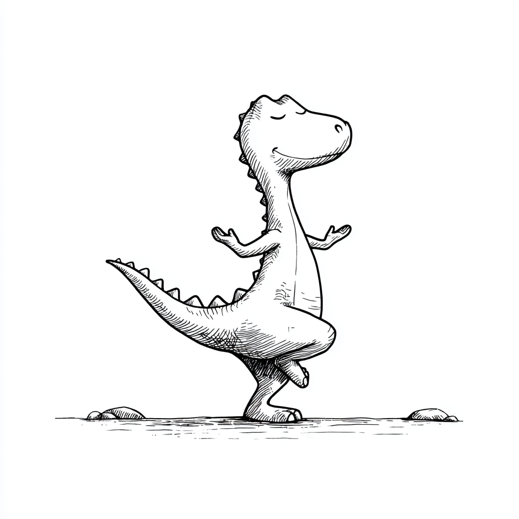 Dino Doing Yoga