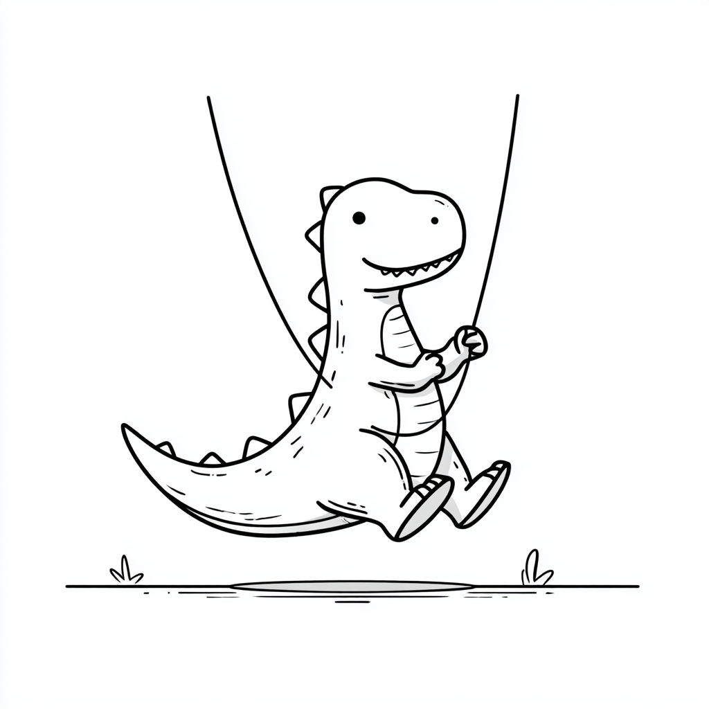Dino Playing with Rope