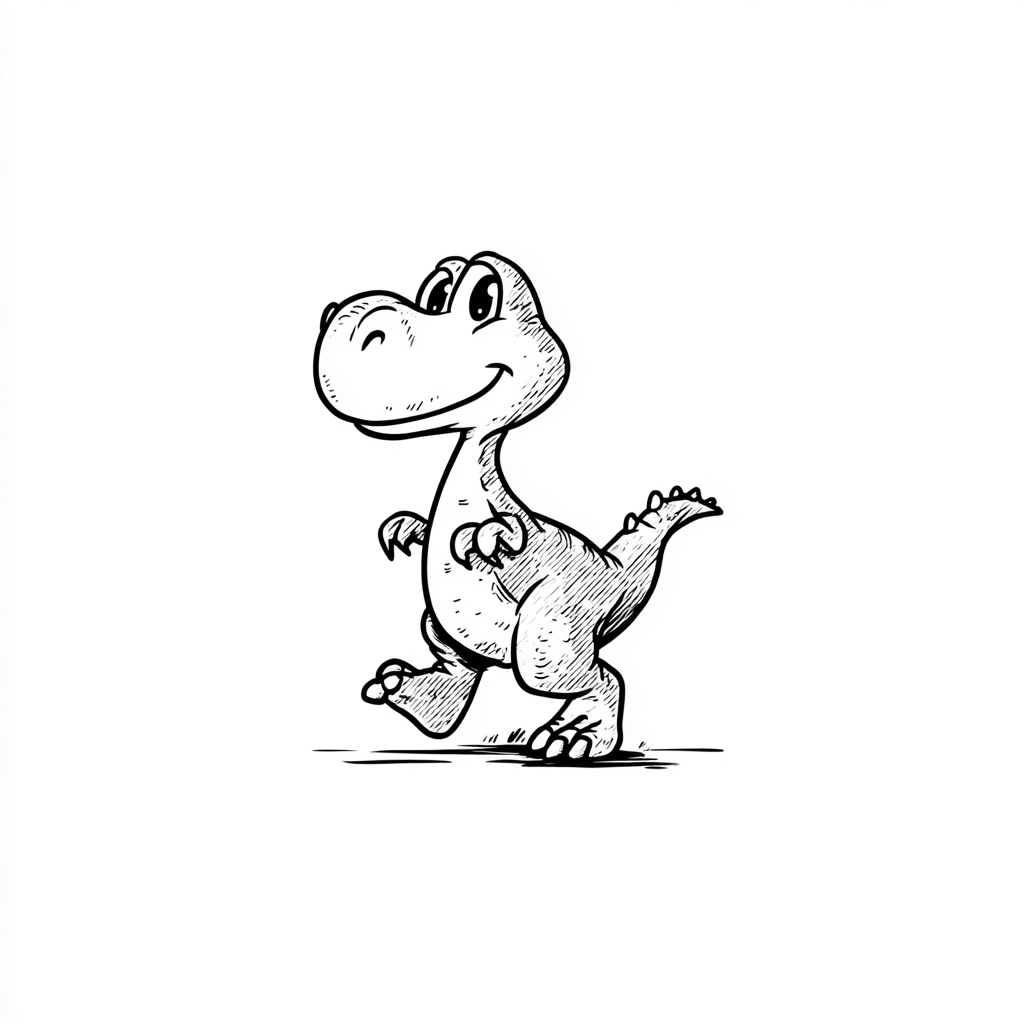 Dino Walking on Tiptoes