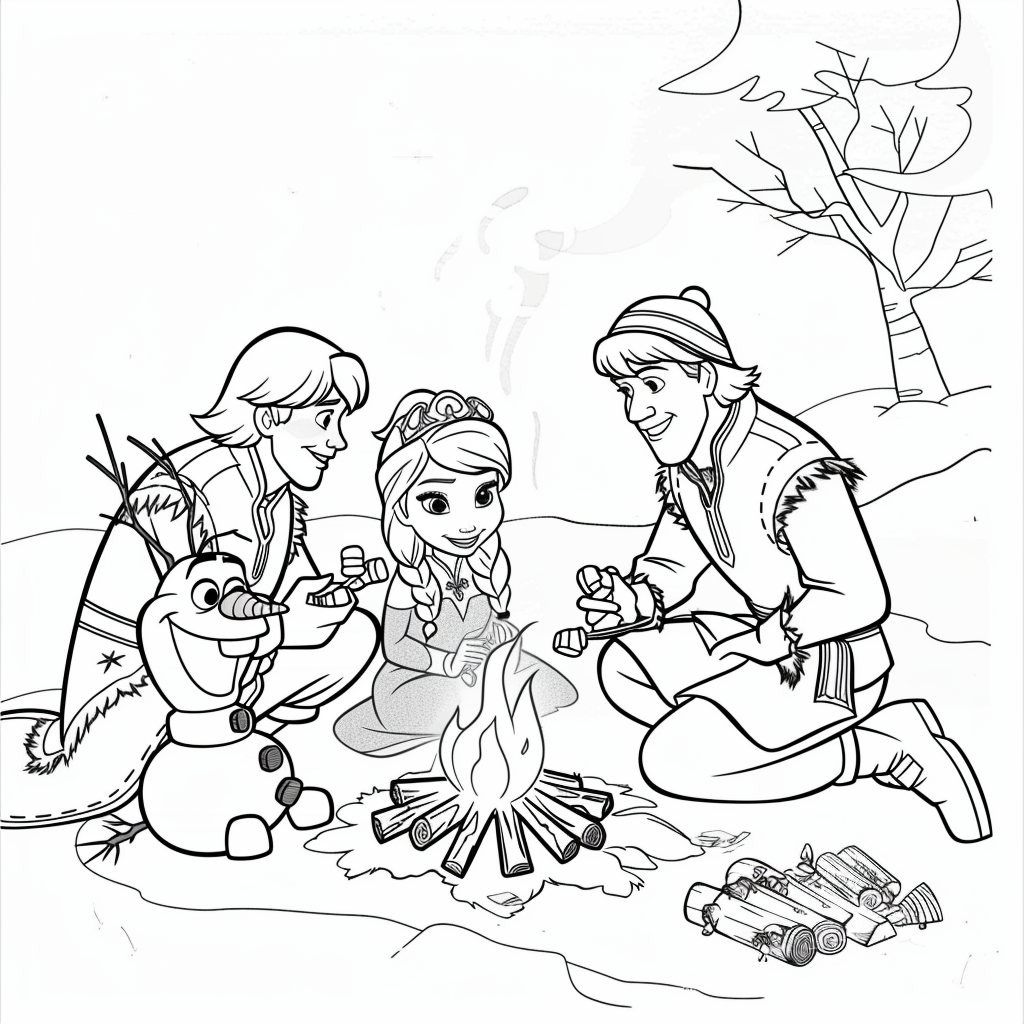 Frozen Campfire Scene