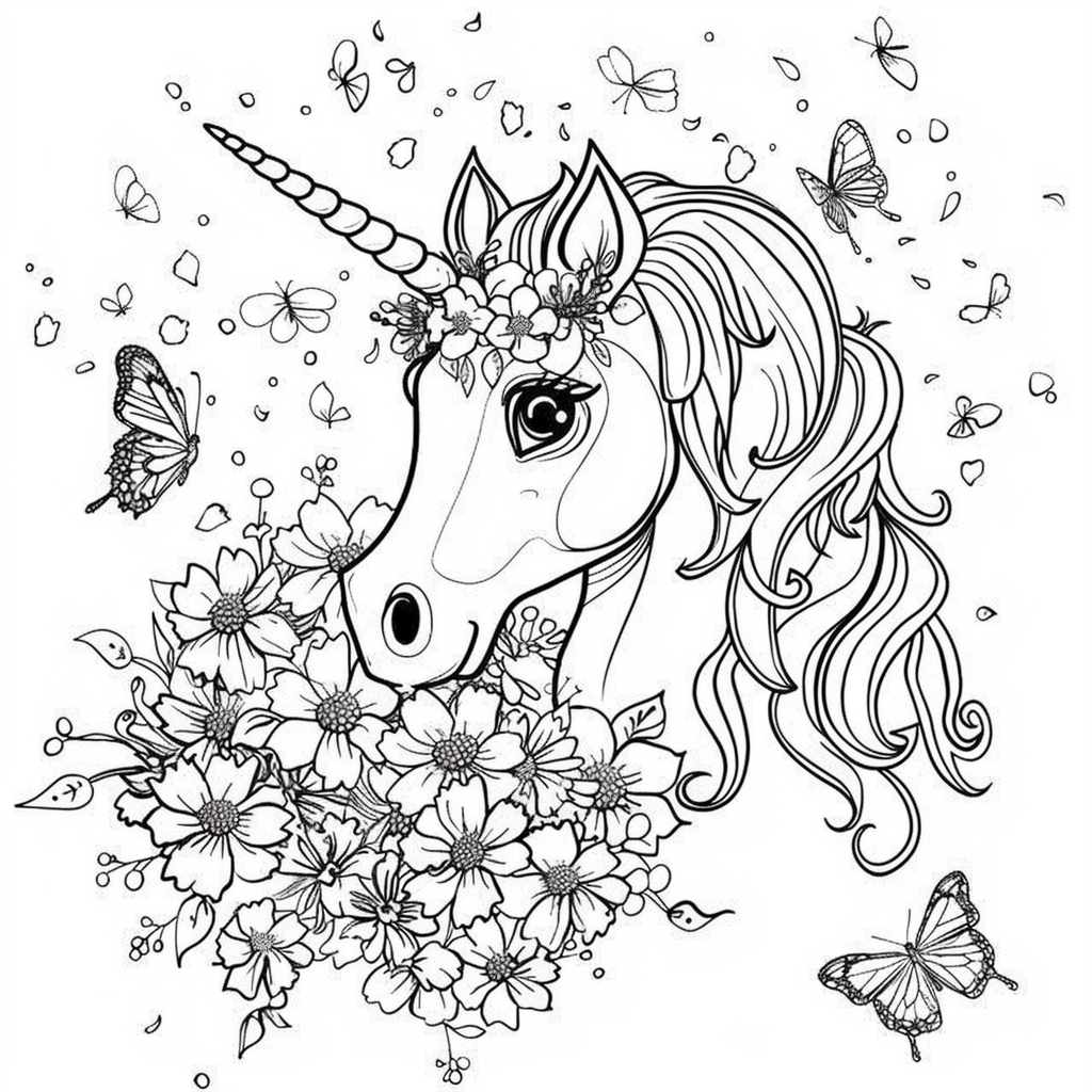 Unicorn Holding Flowers