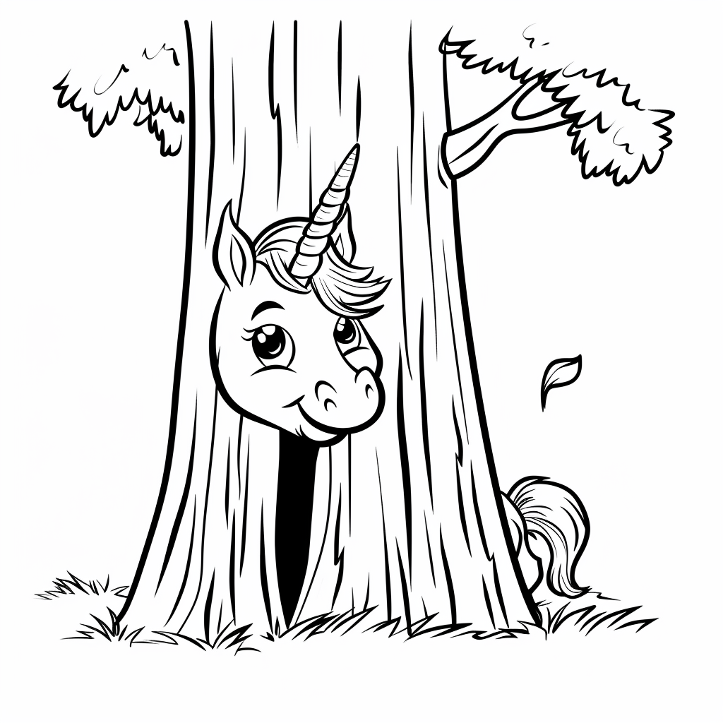 Unicorn Playing Hide and Seek